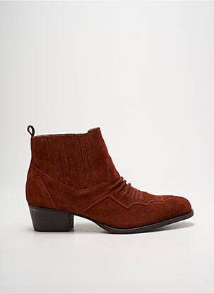 Botine/ghete nubuc toc de 4 la 6 cm portocalie SMS femeie