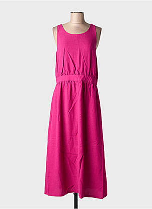 Rochie lungă țesătură crep bretele subțiri roz SEE U SOON femeie