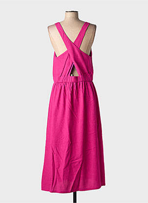 Rochie lungă țesătură crep bretele subțiri roz SEE U SOON femeie