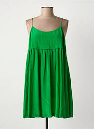Rochie scurtă guler rotund bretele subțiri verde IDANO femme