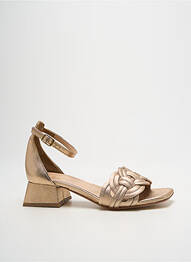 Sandale/pantofi decupați țesătură satinată toc de 4 la 6 cm auriu JULIE DEE femme