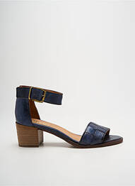 Sandale/pantofi decupați țesătură satinată toc de 4 la 6 cm albastru LITTLE ...LA SUITE femme