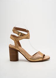 Sandale/pantofi decupați țesătură satinată toc de 7 la 9 cm auriu LITTLE ...LA SUITE femme
