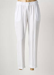Pantalon 7/8 țesătură poplin mărime normală alb LA FEE MARABOUTEE femeie