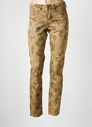 Pantalon slim țesătură poplin mărime normală maro CREAM femeie