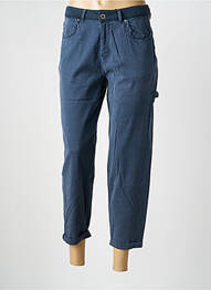 Pantalon 7/8 țesătură poplin mărime normală albastru EVA KAYAN femme