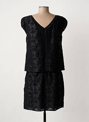 Rochie scurtă mâneci scurte mâneci scurte negru ONE STEP femeie