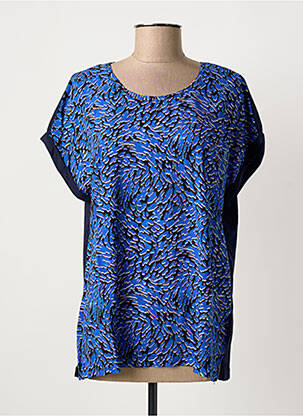 Tricou croială dreaptă mâneci scurte albastru SANDWICH femeie
