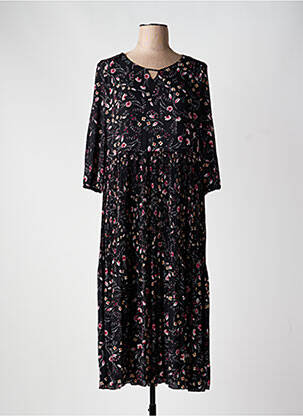 Rochie midi imprimeu floral mâneci lungi negru CONCEPT K femeie