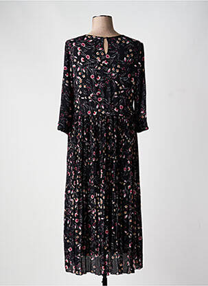 Rochie midi imprimeu floral mâneci lungi negru CONCEPT K femeie