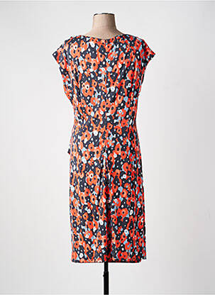 Rochie midi imprimeu floral mâneci scurte portocalie SANDWICH femeie