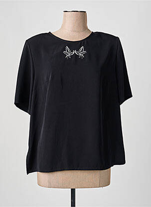 Top elasticitate mâneci scurte negru MARY WEST femeie