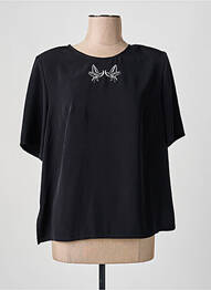 Top elasticitate mâneci scurte negru MARY WEST femme