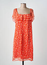 Rochie midi imprimeu floral mâneci scurte portocaliu AGATHE & LOUISE femeie