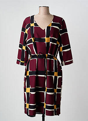 Rochie midi mâneci 3/4 mâneci 3/4 roșu GRIFFON femeie
