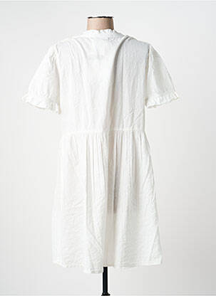 Rochie scurtă croială evazată mâneci scurte alb ICHI femeie