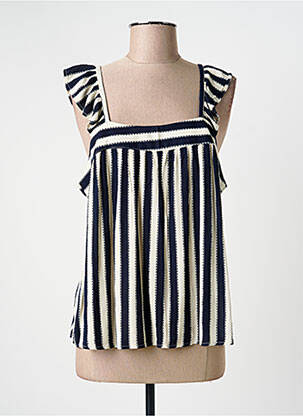 Top guler pătrat bretele subțiri albastru ICHI femme