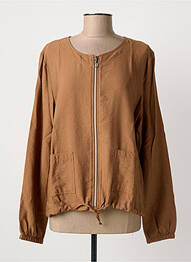 Jachete casual guler rotund maro JOY OF LIFE femme