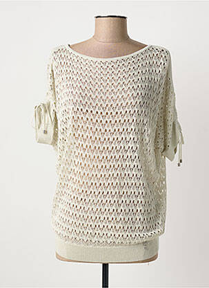 Pulover plasă decupată mâneci scurte argintiu AZAY femeie