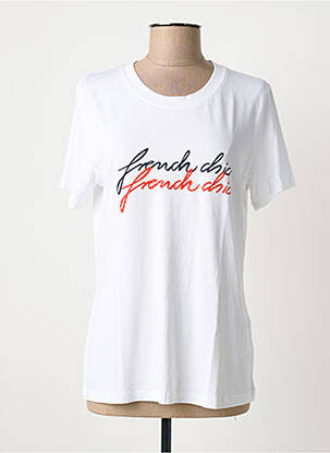 Tricou serigrafie cu strasuri mâneci scurte alb JOY OF LIFE femeie