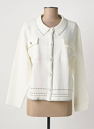 Vestă cu mâneci lungi alb CHRISTINE LAURE femeie