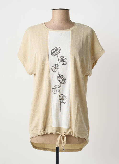 Tunică mâneci scurte bej KARIN HERTZ femeie