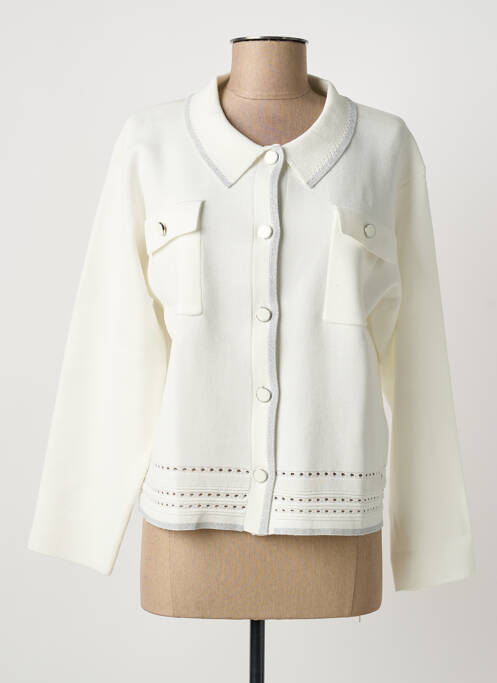 Vestă cu mâneci lungi alb CHRISTINE LAURE femeie