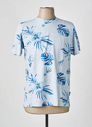 Tricou croială cambrată mâneci scurte albastru J&JOY bărbat