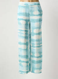 Pantalon drept talie elastică albastru ICHI femeie