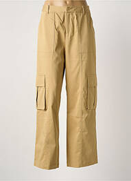Pantalon cargo talie elastică bej ICHI femeie