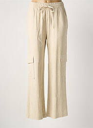 Pantalon drept talie elastică bej ICHI femme