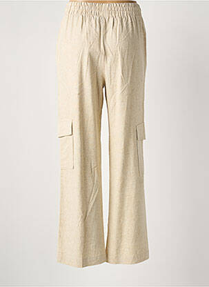 Pantalon drept talie elastică bej ICHI femeie