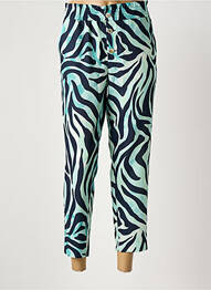 Pantalon 7/8 închidere cu fermoar sub clapetă cu nasturi albastru LCDN femme