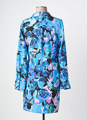 Rochie midi imprimeu floral mâneci lungi albastru MORGAN femeie