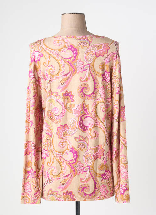 Tricou imprimeu fantezie mâneci lungi roz HAJO femme