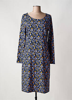 Rochie midi imprimeu floral mâneci lungi albastru ZILCH femeie