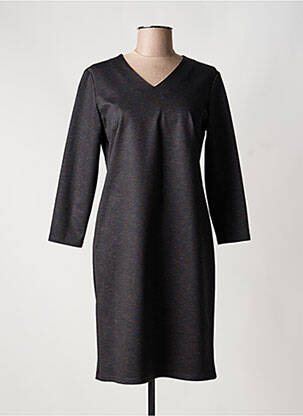 Rochie midi imprimeu fantezie mâneci lungi negru GEVANA femeie
