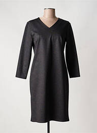 Rochie midi imprimeu fantezie mâneci lungi negru GEVANA femme