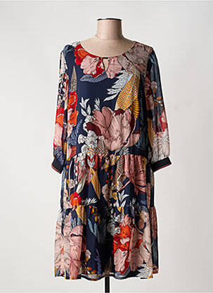 Rochie midi imprimeu floral mâneci lungi albastru BETTY BARCLAY femeie