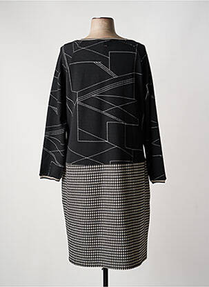 Rochie midi imprimeu fantezie mâneci lungi negru FRED SABATIER femeie