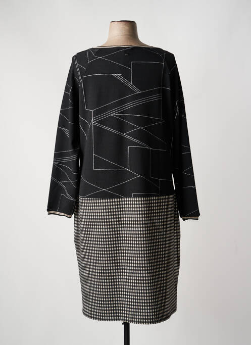 Rochie midi imprimeu fantezie mâneci lungi negru FRED SABATIER femme