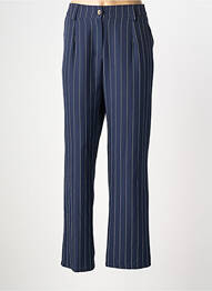 Pantalon drept țesătură crep talie înaltă albastru HALOGENE femme