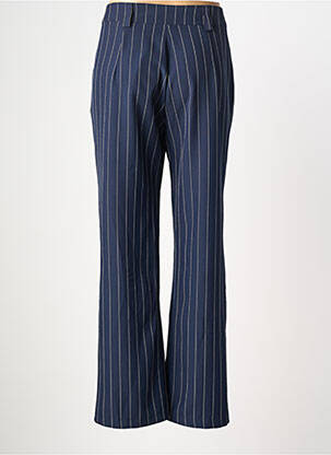 Pantalon drept talie cu cleme talie înaltă albastru HALOGENE femeie
