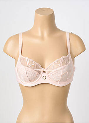 Sutien efect material satinat sutien cupe întregi cu decolteu înalt roz CHANTELLE femeie