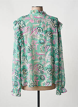 Cămașă croială cambrată mâneci lungi verde INDIE+MOI femeie