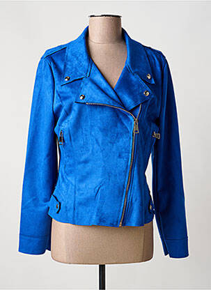Jachete casual guler tip costum albastru JOLIFLY femeie