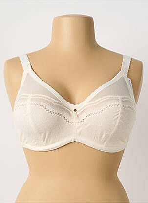 Sutien efect material satinat sutien cupe întregi cu decolteu înalt bej PLAYTEX femeie