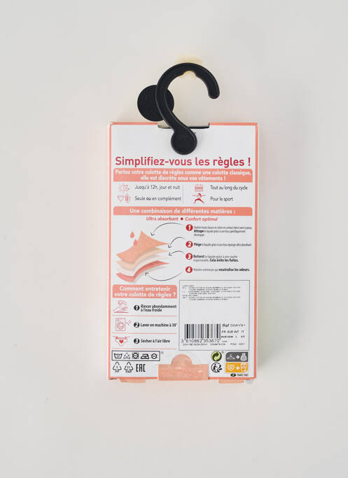 Chiloți-menstruali negru DIM femeie