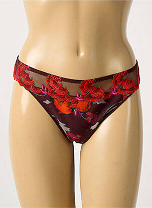 Tanga tulle transparent maro SECRET D'EVA femeie
