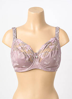 Sutien broderie sutien cupe întregi cu decolteu înalt violet SECRET D'EVA femeie